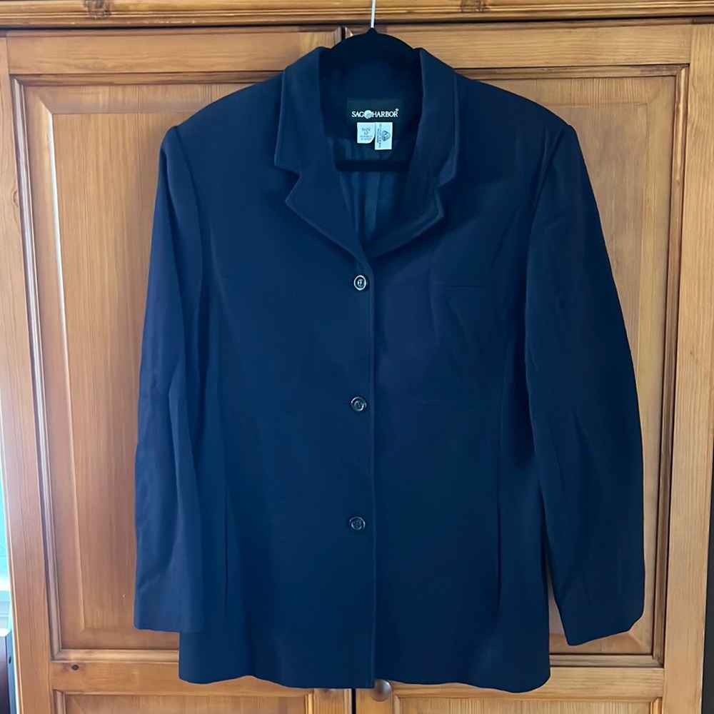 Sag Harbor size 12 blue wool blazer jacket